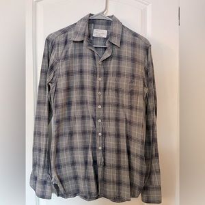 Rag & Bone Mens Tailored
Workwear Blue Plaid Long Sleeve Button Shirt Small